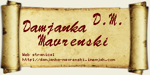 Damjanka Mavrenski vizit kartica
